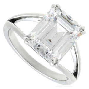 Swarovski Silver Ring with Clear Gemstone